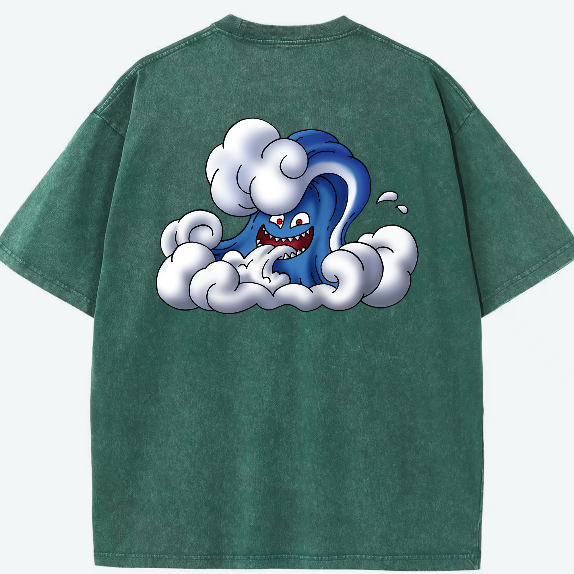 （画像用） ドラゴンクエスト Doragon Kuesuto Dragon Quest 綿100% ヴィンテージ風 半袖Tシャツ（背面プリント）